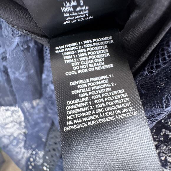 Self-Portrait Navy Lace Frill Midi Dress SP13-056 Size 4 Elegant Cocktail - Picture 10 of 16